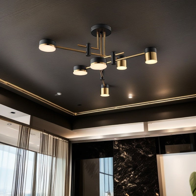 Contemporary Luxe Iron Acrylic Round LED Chandelier