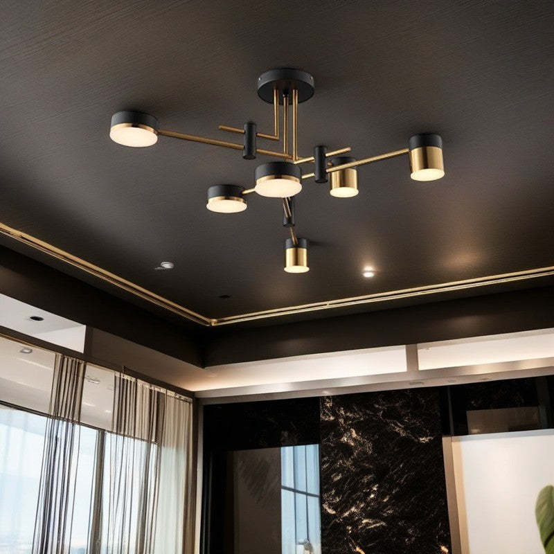 Contemporary Luxe Iron Acrylic Round LED Chandelier