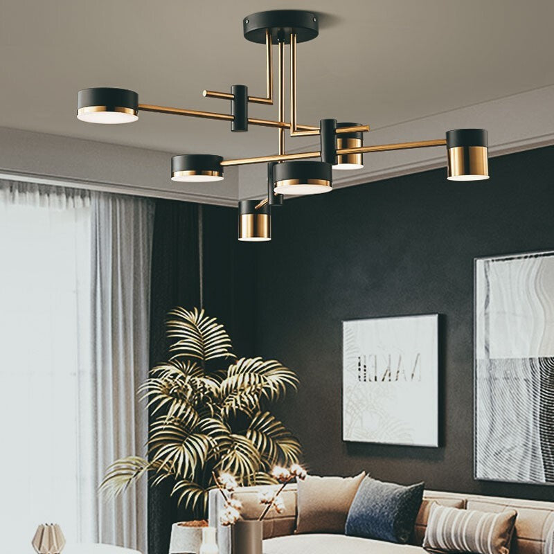 Contemporary Luxe Iron Acrylic Round LED Chandelier