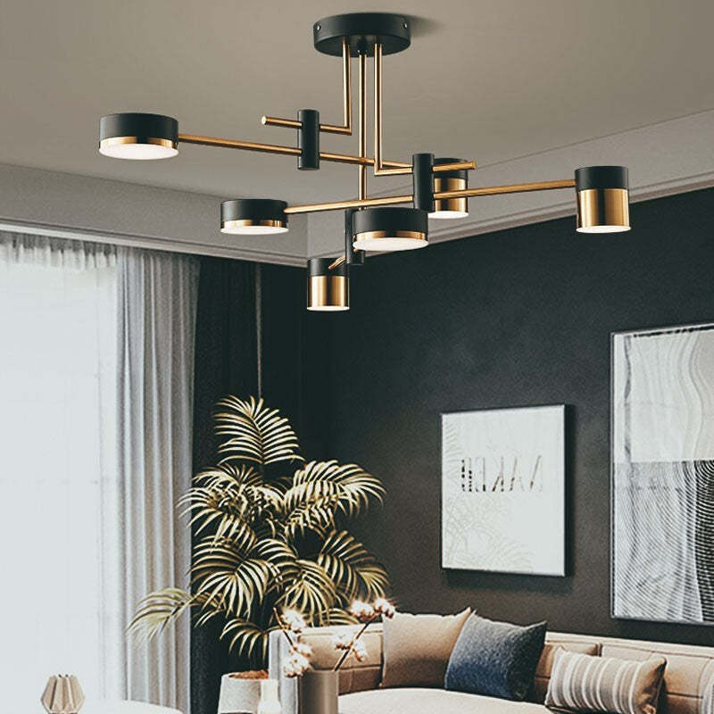 Contemporary Luxe Iron Acrylic Round LED Chandelier