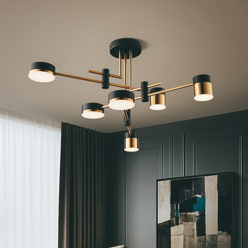 Contemporary Luxe Iron Acrylic Round LED Chandelier