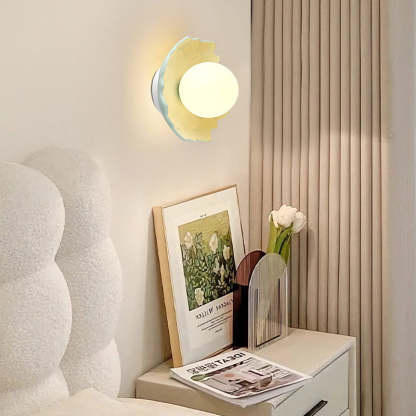 French Resin Flower Ball 1-Light Semi-Flush Ceiling Light