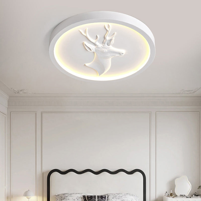 Modern Eclectic Resin Antler Acrylic LED Flush Ceiling Light
