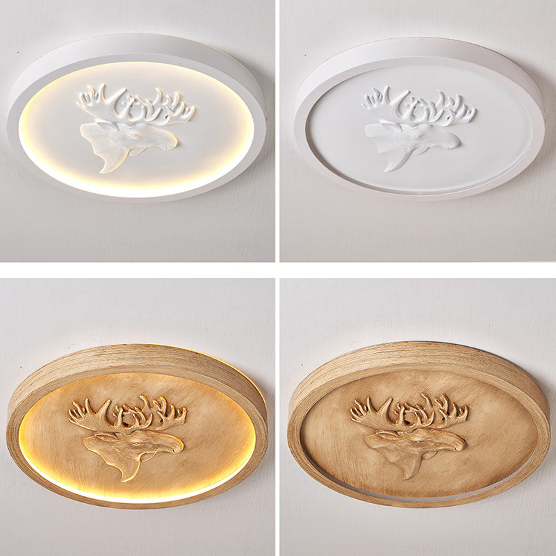 Modern Eclectic Resin Antler Acrylic LED Flush Ceiling Light