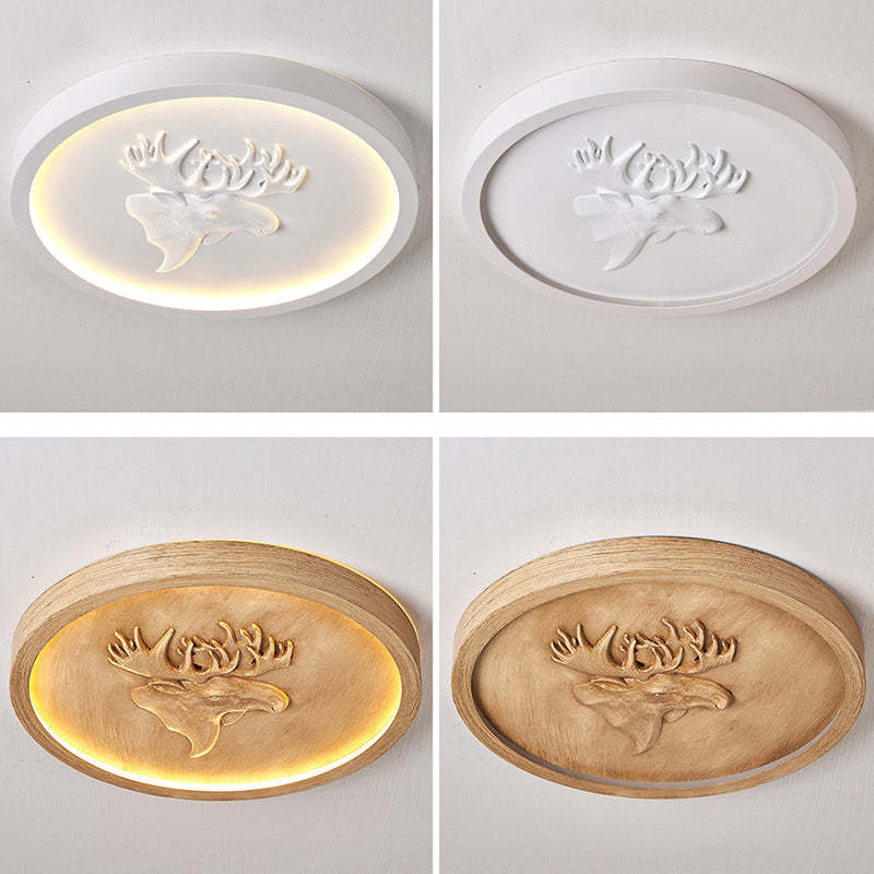 Modern Eclectic Resin Antler Acrylic LED Flush Ceiling Light