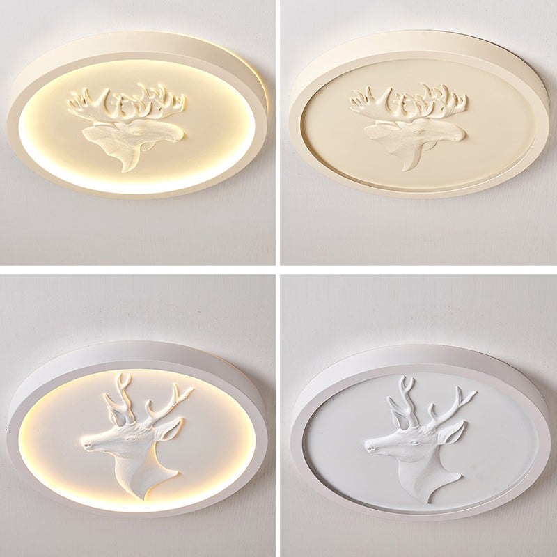 Modern Eclectic Resin Antler Acrylic LED Flush Ceiling Light