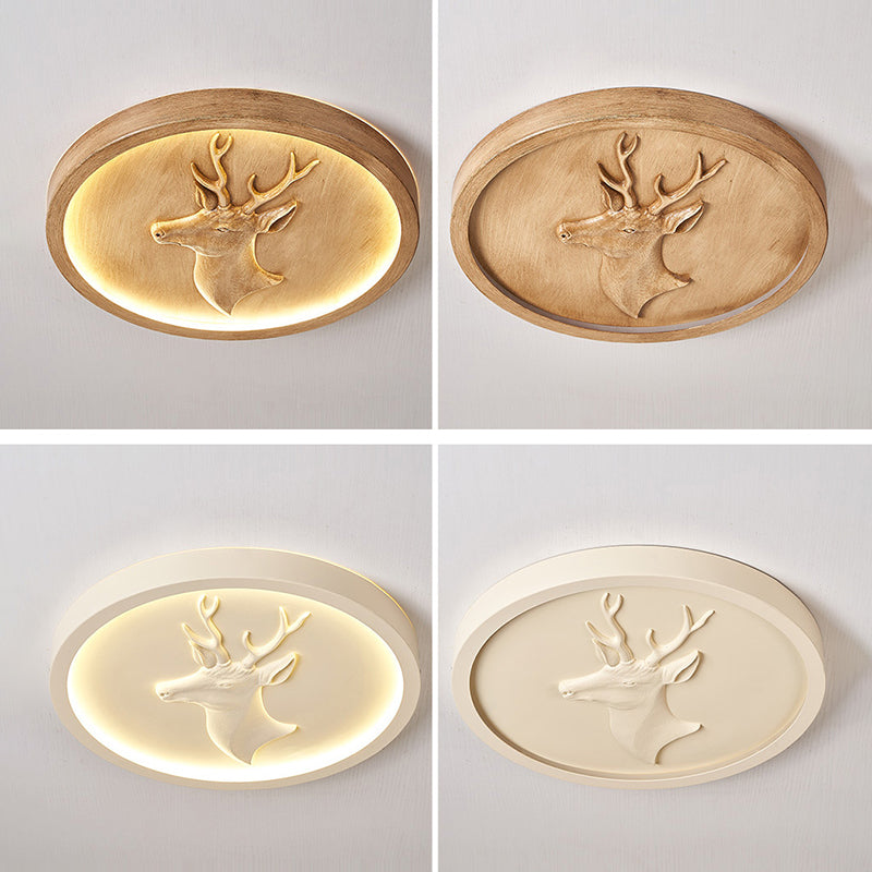 Modern Eclectic Resin Antler Acrylic LED Flush Ceiling Light