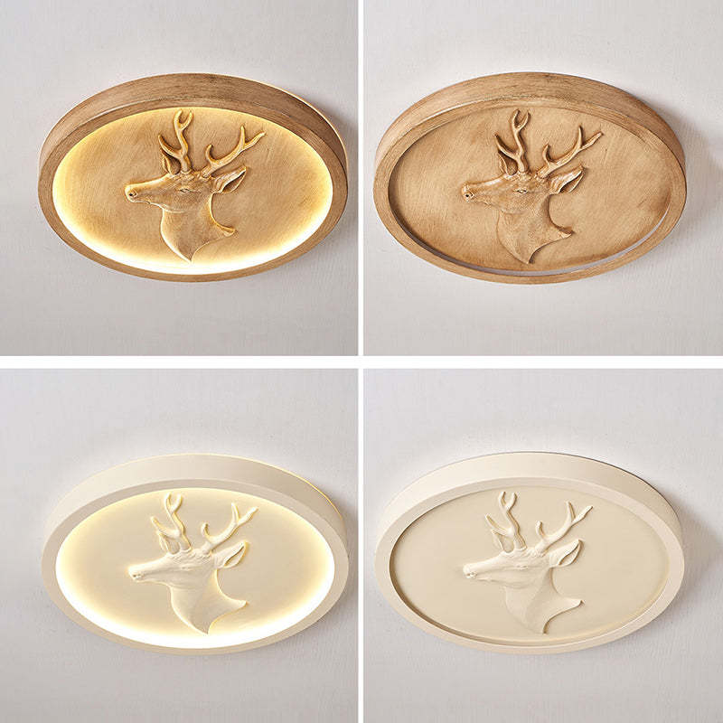 Modern Eclectic Resin Antler Acrylic LED Flush Ceiling Light