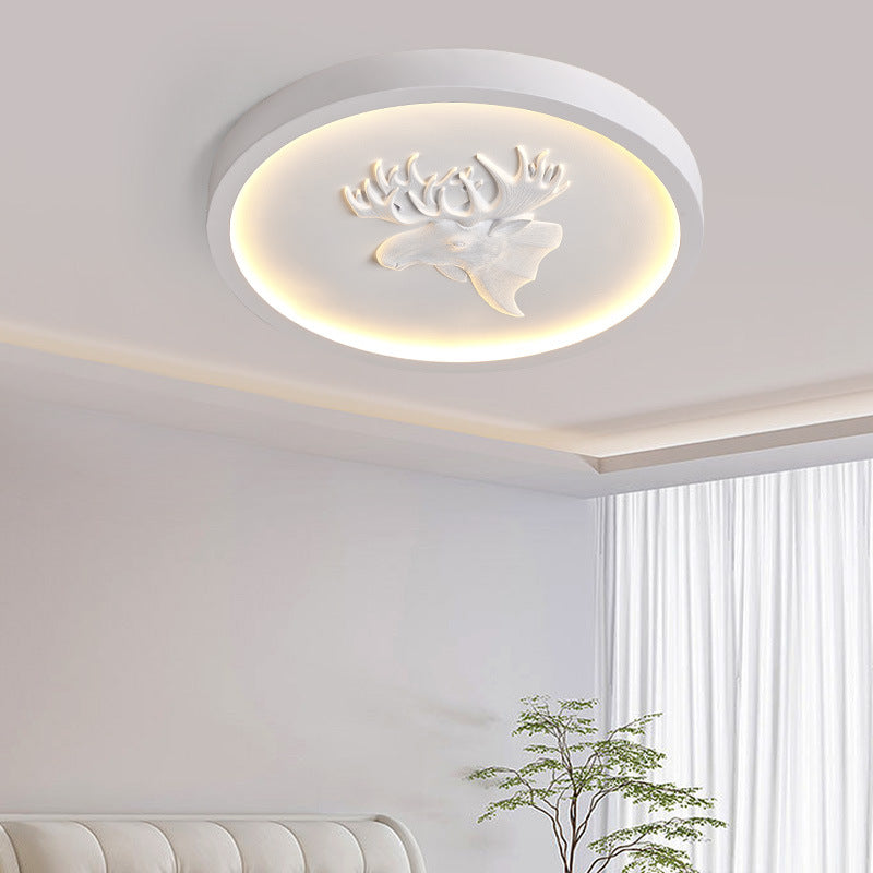 Modern Eclectic Resin Antler Acrylic LED Flush Ceiling Light