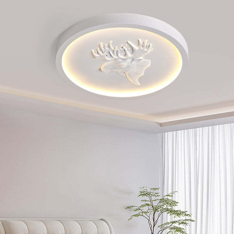 Modern Eclectic Resin Antler Acrylic LED Flush Ceiling Light