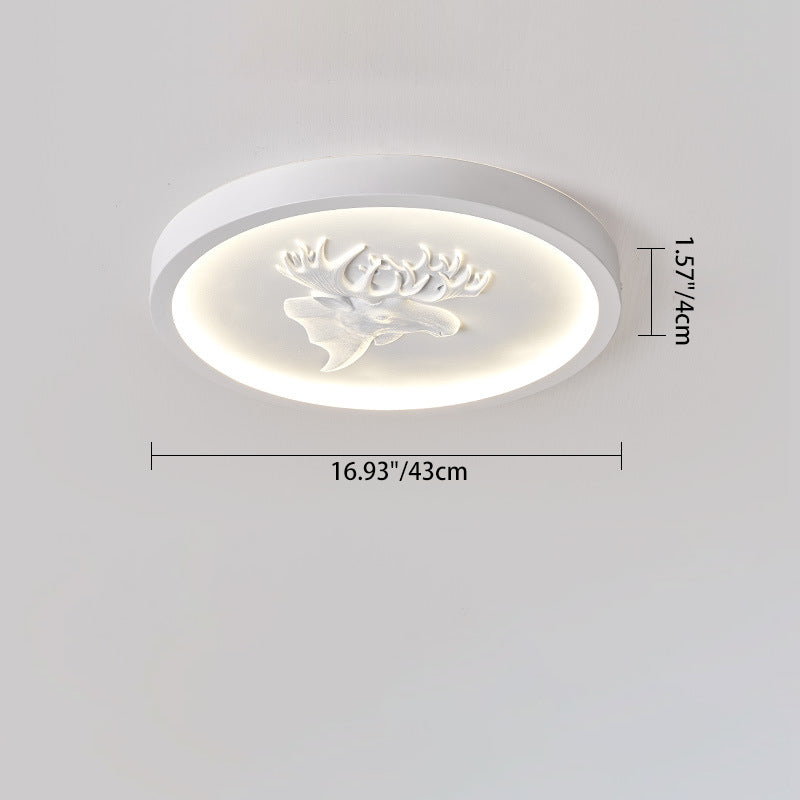 Modern Eclectic Resin Antler Acrylic LED Flush Ceiling Light
