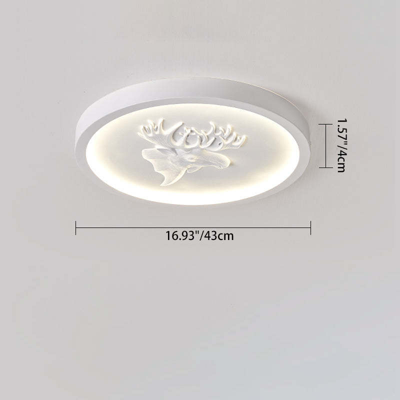 Modern Eclectic Resin Antler Acrylic LED Flush Ceiling Light