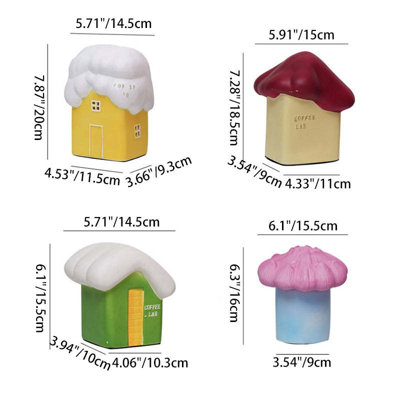 Contemporary Ceramic Snow House USB LED Night Lamp