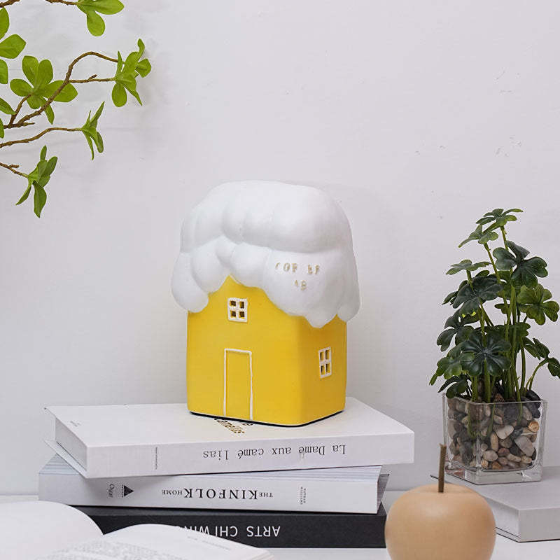 Contemporary Ceramic Snow House USB LED Night Lamp