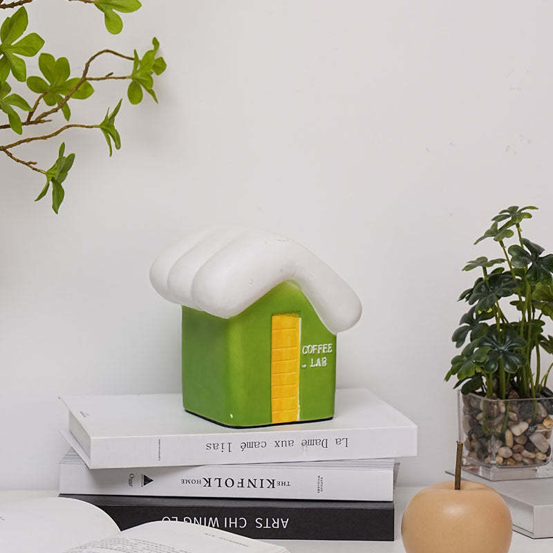 Contemporary Ceramic Snow House USB LED Night Lamp
