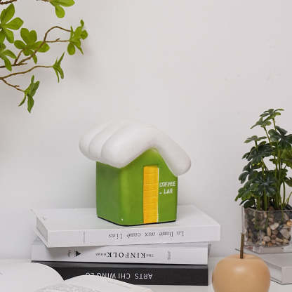 Contemporary Ceramic Snow House USB LED Night Lamp