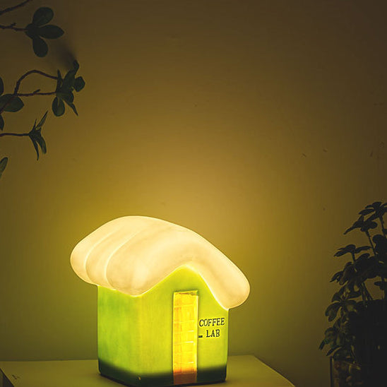Contemporary Ceramic Snow House USB LED Night Lamp