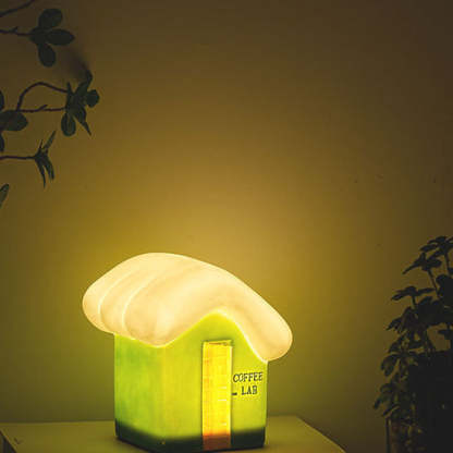 Contemporary Ceramic Snow House USB LED Night Lamp