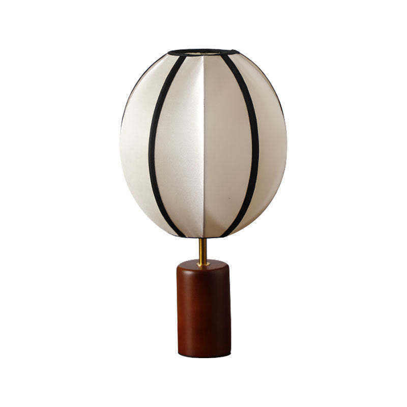 Mid-Century Fabric Lantern Solid Wood Lamp