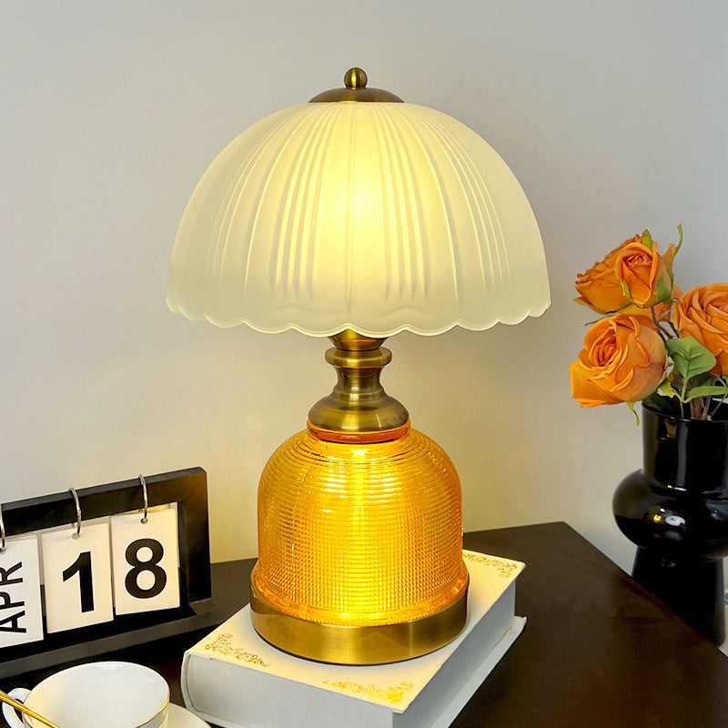 Transitional Frosted Glass Dome Lamp