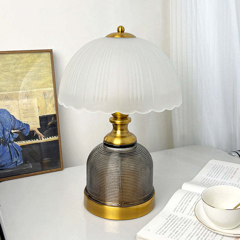 Transitional Frosted Glass Dome Lamp
