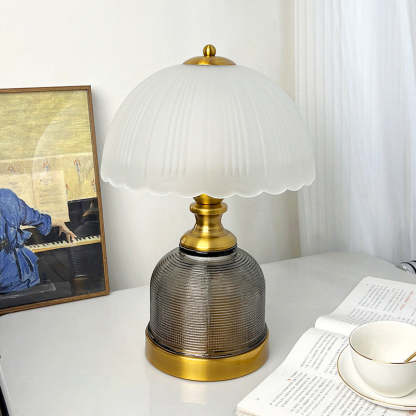 Transitional Frosted Glass Dome Lamp