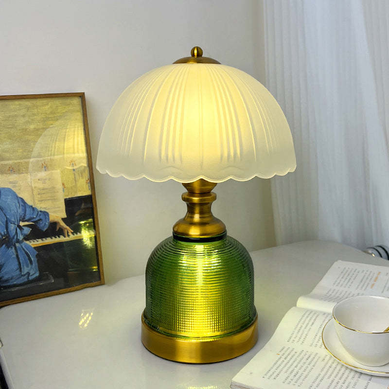 Transitional Frosted Glass Dome Lamp