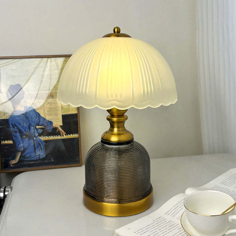 Transitional Frosted Glass Dome Lamp