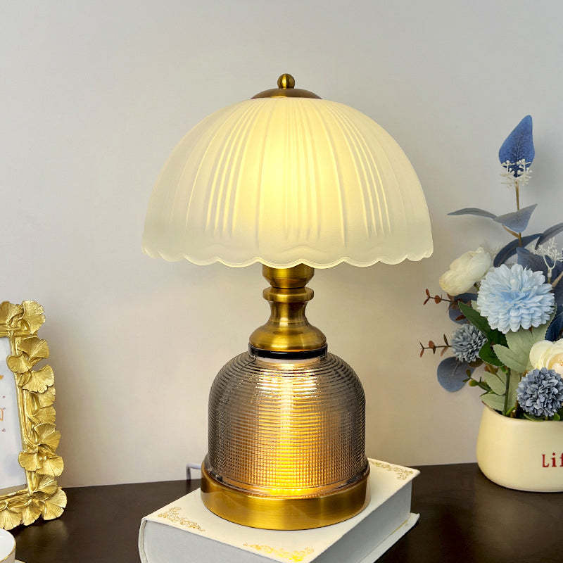 Transitional Frosted Glass Dome Lamp — Green / 110V-120V For US/CA