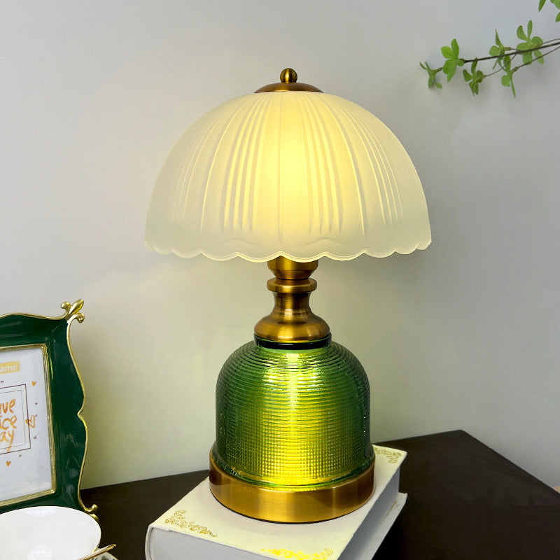 Transitional Frosted Glass Dome Lamp — Gray / 110V-120V For US/CA