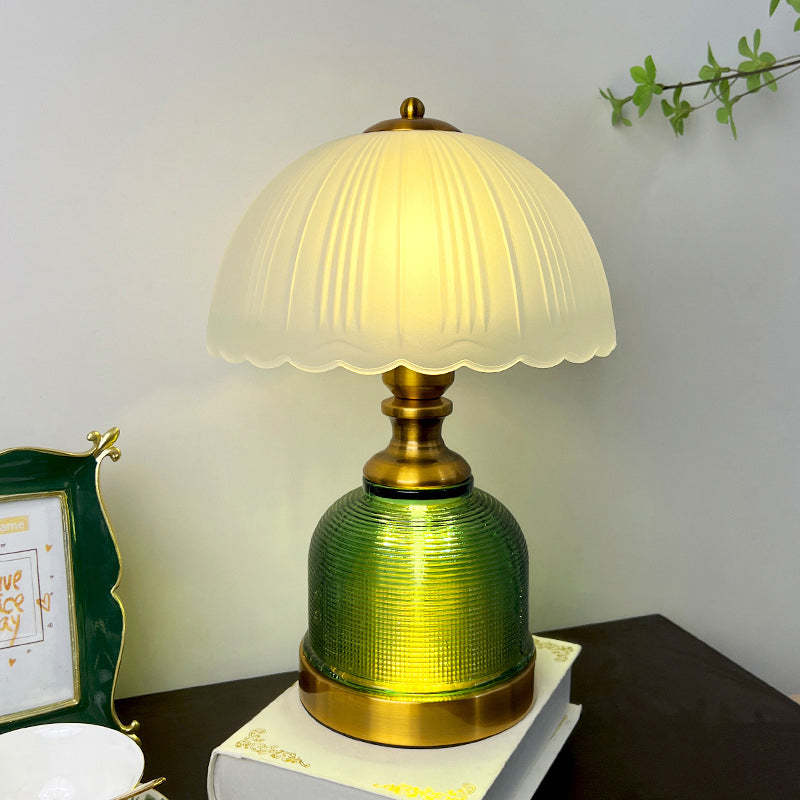 Transitional Frosted Glass Dome Lamp — Gray / 110V-120V For US/CA