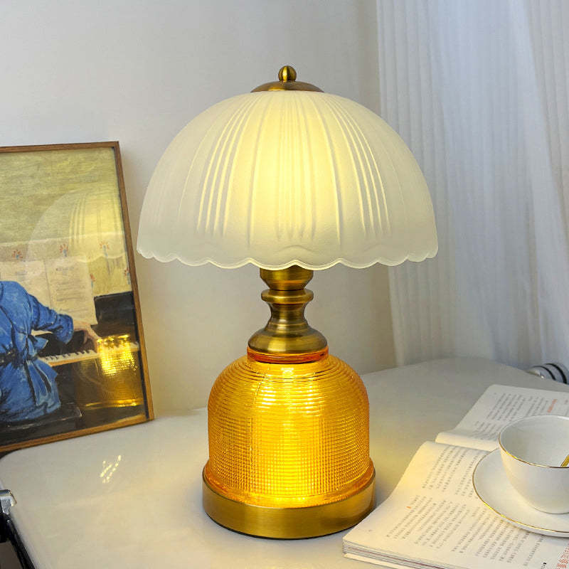 Transitional Frosted Glass Dome Lamp