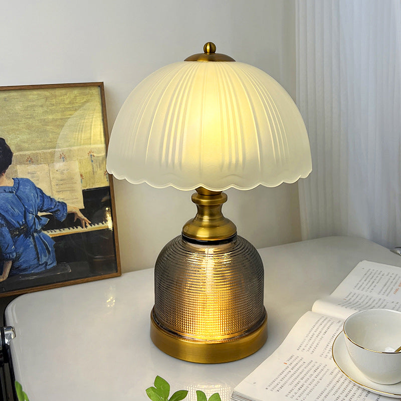 Transitional Frosted Glass Dome Lamp