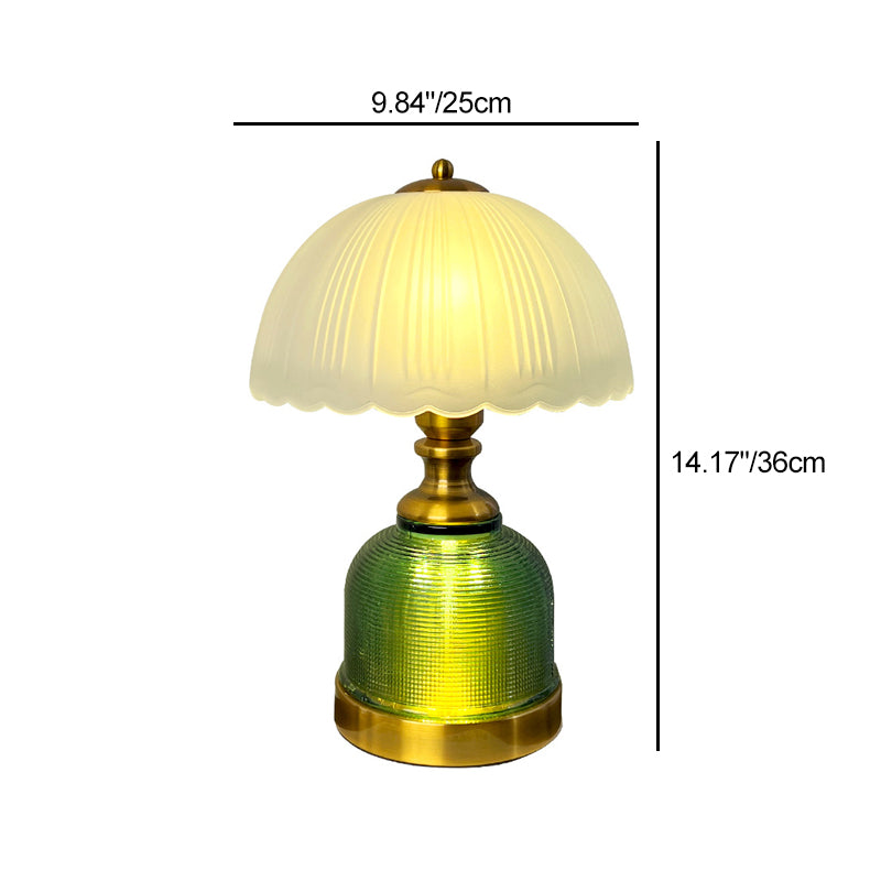 Transitional Frosted Glass Dome Lamp — Green / 220V-240V For UK/AU