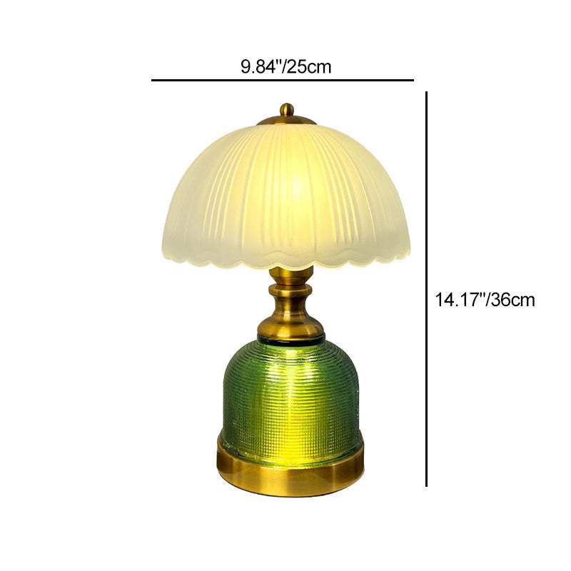 Transitional Frosted Glass Dome Lamp — Green / 220V-240V For UK/AU