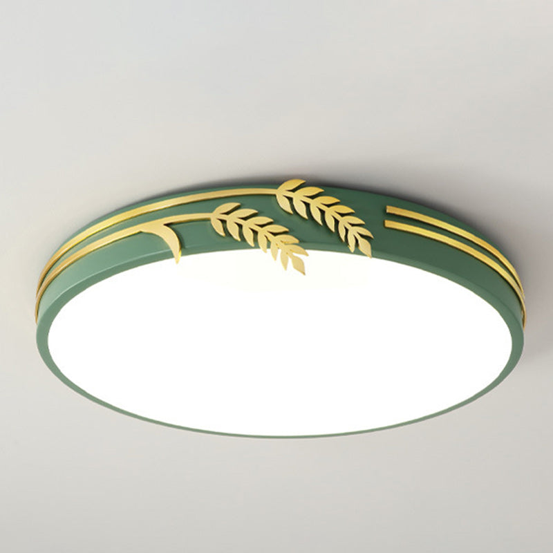 Wheat Ear Trim Iron Acrylic LED Flush Ceiling Light