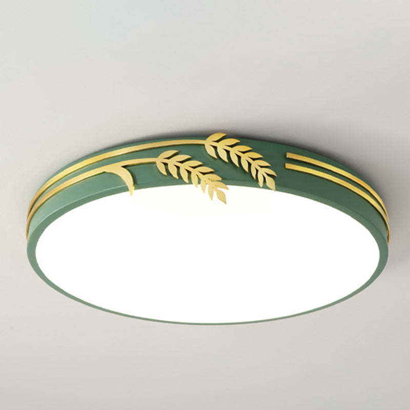 Wheat Ear Trim Iron Acrylic LED Flush Ceiling Light