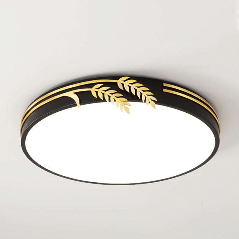 Wheat Ear Trim Iron Acrylic LED Flush Ceiling Light