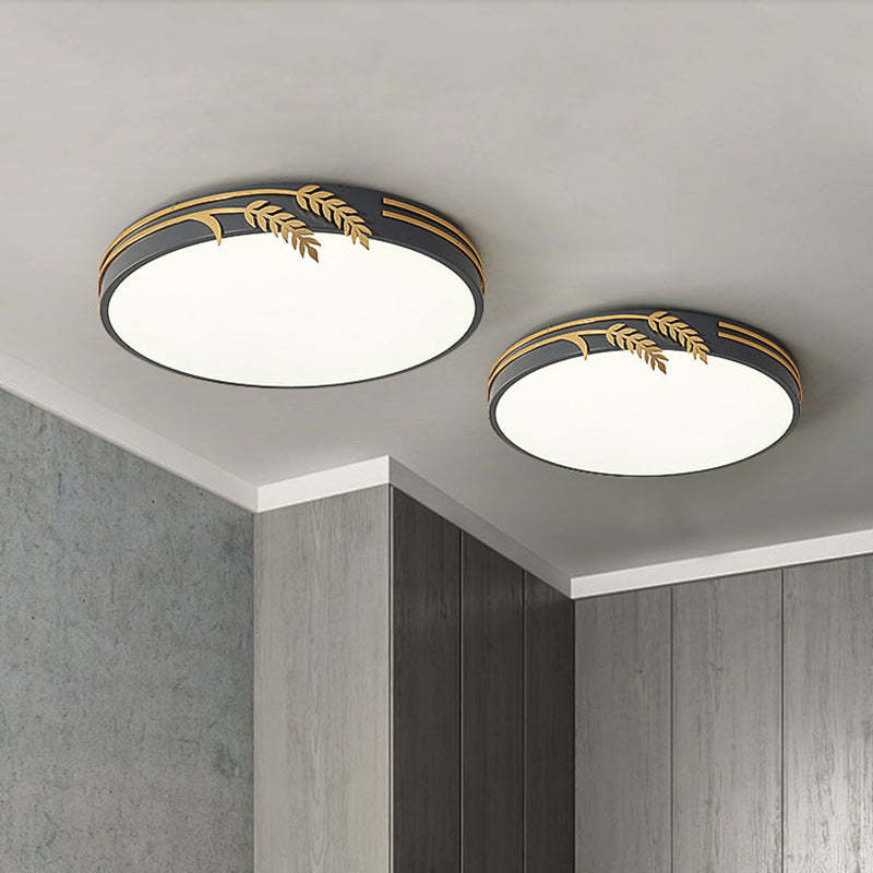 Wheat Ear Trim Iron Acrylic LED Flush Ceiling Light