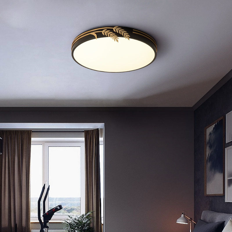Wheat Ear Trim Iron Acrylic LED Flush Ceiling Light
