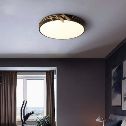 Wheat Ear Trim Iron Acrylic LED Flush Ceiling Light