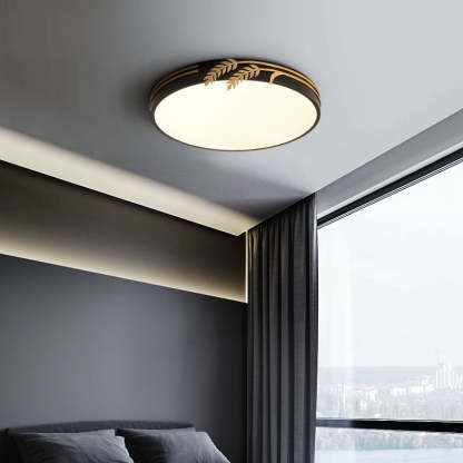 Wheat Ear Trim Iron Acrylic LED Flush Ceiling Light