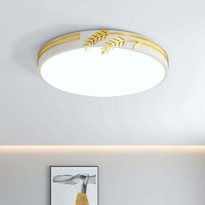Wheat Ear Trim Iron Acrylic LED Flush Ceiling Light