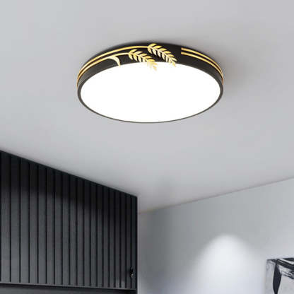 Wheat Ear Trim Iron Acrylic LED Flush Ceiling Light — Green / Infinitely Dimmable / 220V-240V For UK/AU