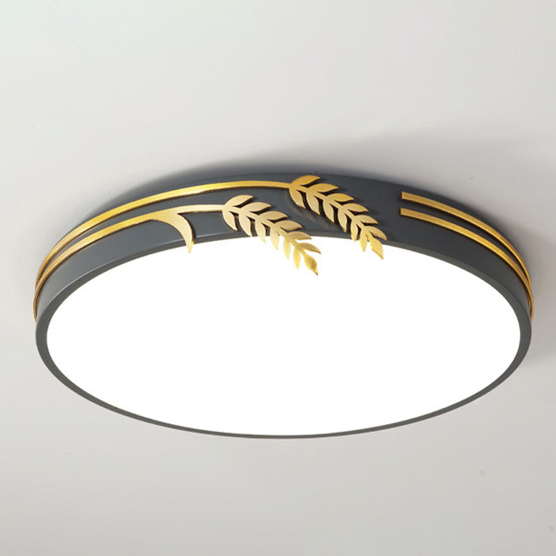 Wheat Ear Trim Iron Acrylic LED Flush Ceiling Light