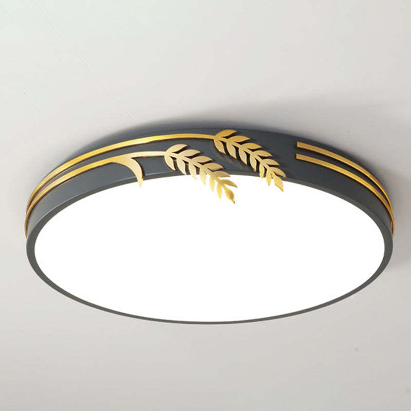 Wheat Ear Trim Iron Acrylic LED Flush Ceiling Light