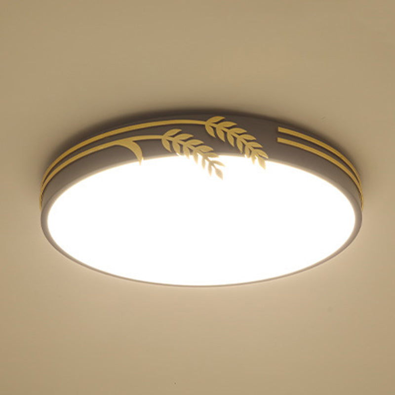 Wheat Ear Trim Iron Acrylic LED Flush Ceiling Light