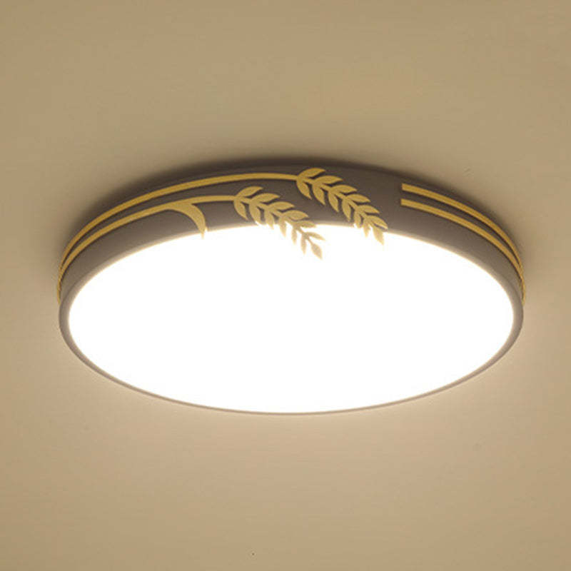 Wheat Ear Trim Iron Acrylic LED Flush Ceiling Light