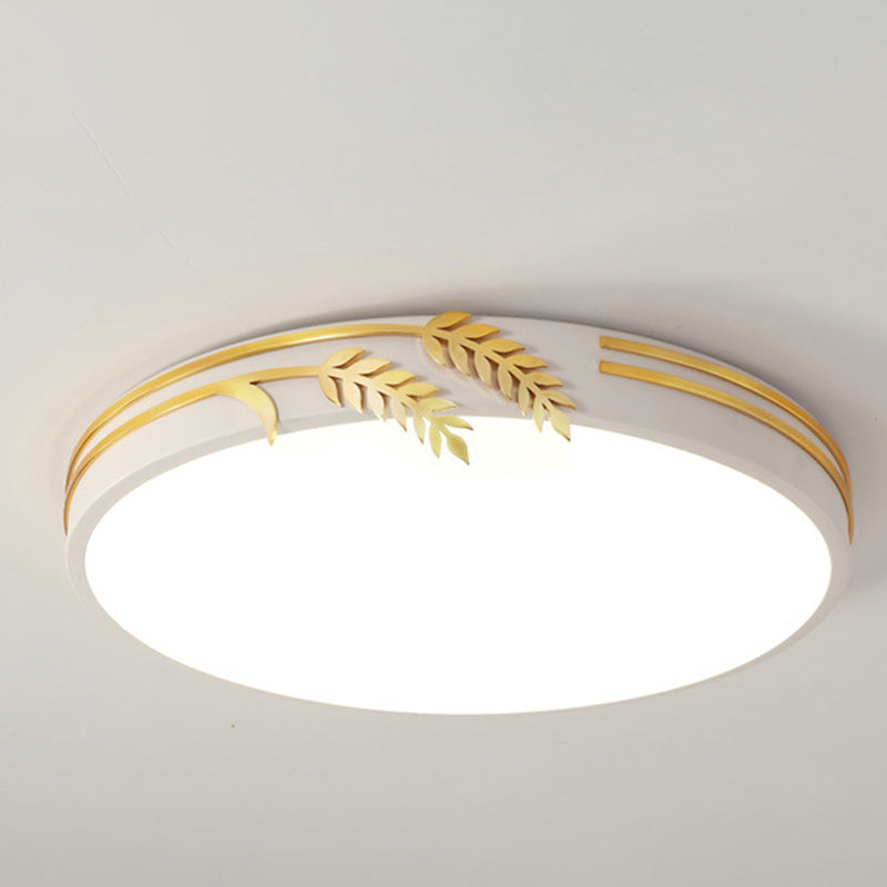 Wheat Ear Trim Iron Acrylic LED Flush Ceiling Light