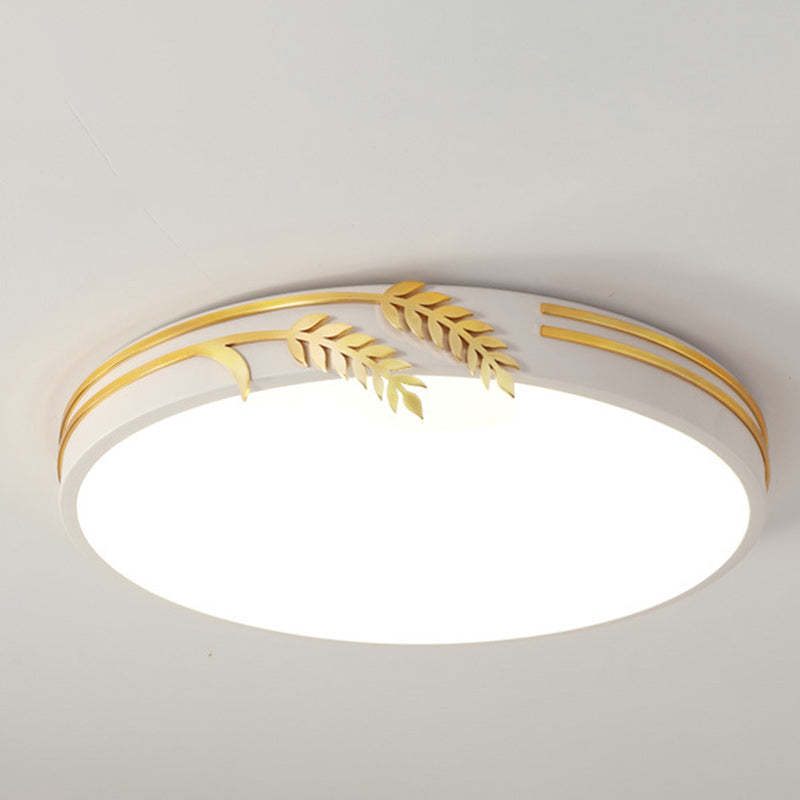 Wheat Ear Trim Iron Acrylic LED Flush Ceiling Light